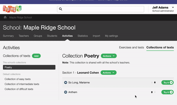 Add and test out your texts